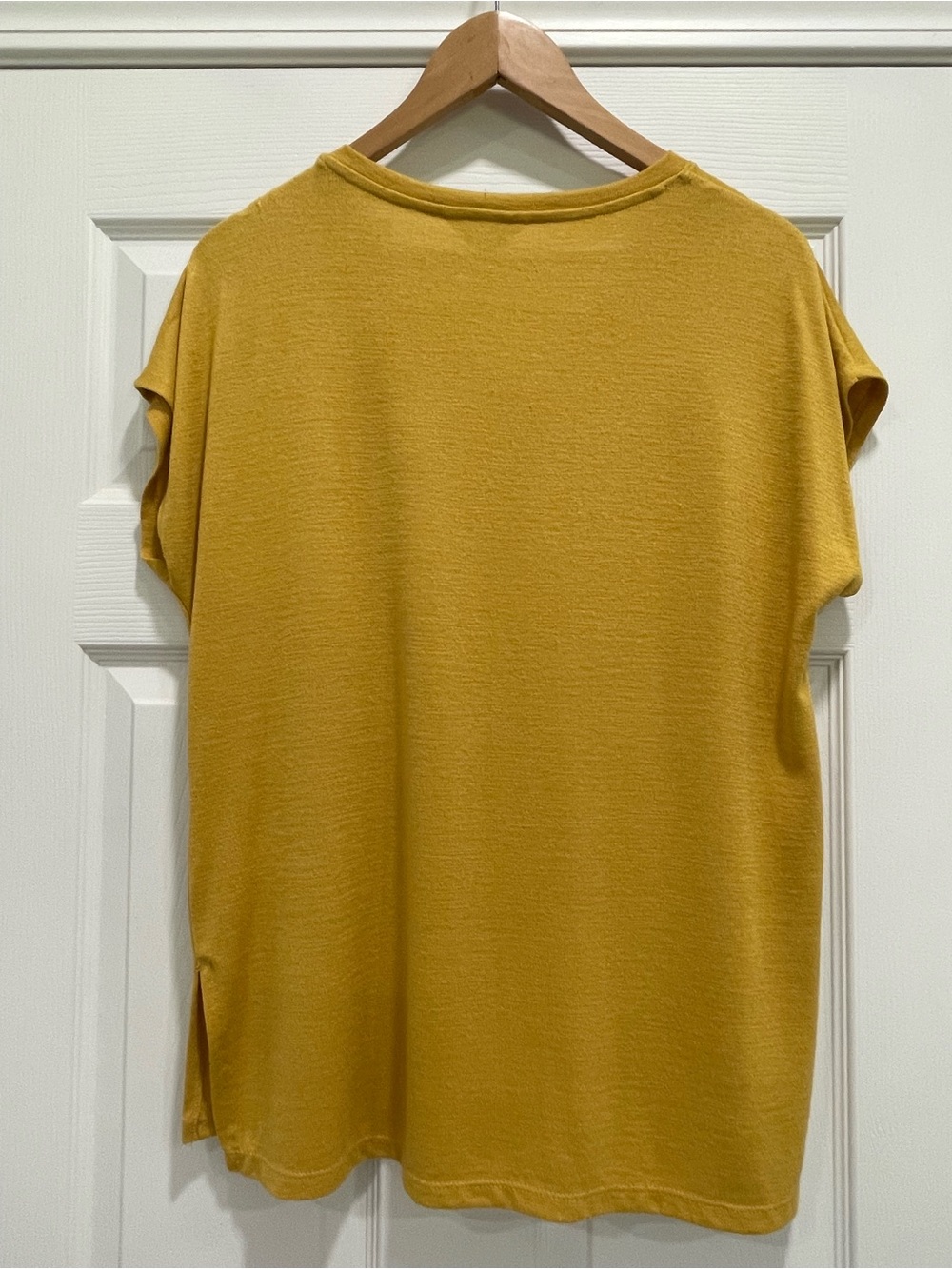 ORVIS Women's V-Neck Short Sleeve Top in Mustard - Picture 3 of 3